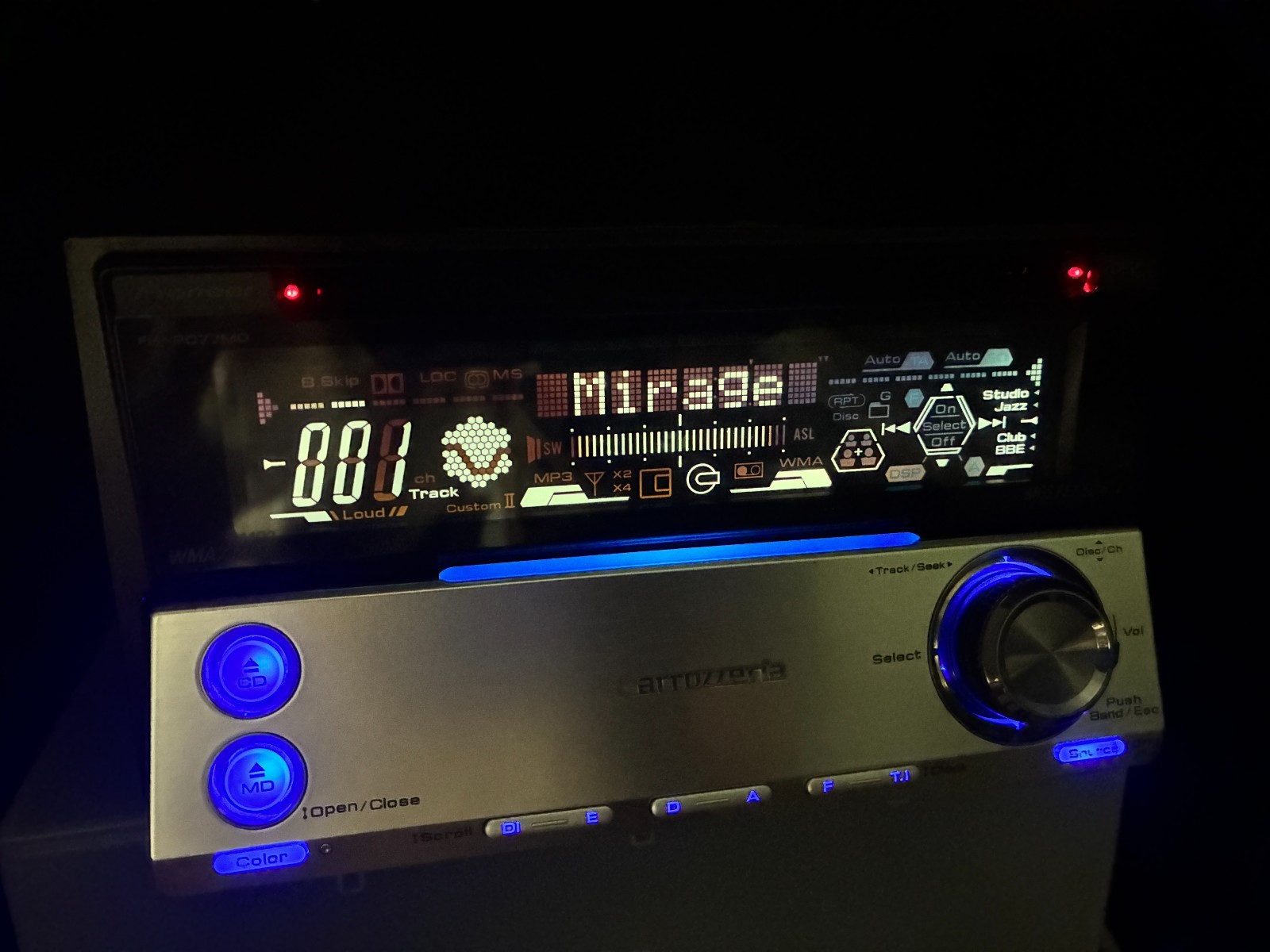 Pioneer Carrozzeria FH-P077MD Car Audio 2DIN CD MD IP-BUS Working Tested JDM