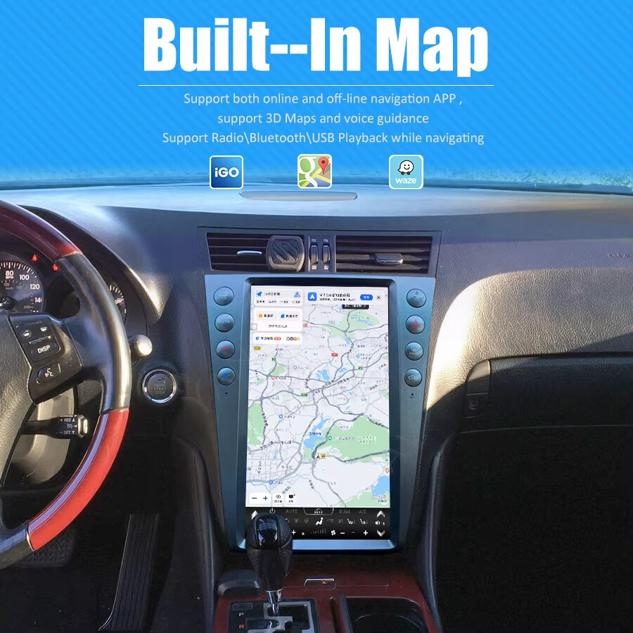13.6″ Android Tesla Screen Car Radio For Lexus GS300 350 430 450h 460 2005-2011