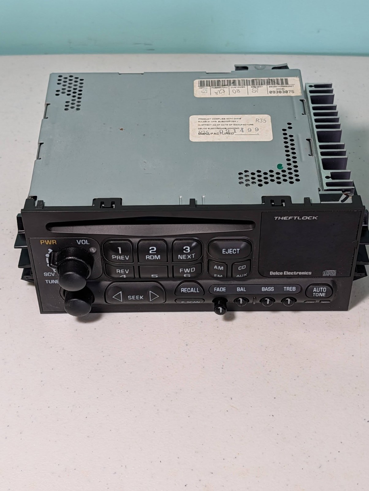 AC Delco Electronics CD Player Car Radio Am/Fm In Dash Unit Untested