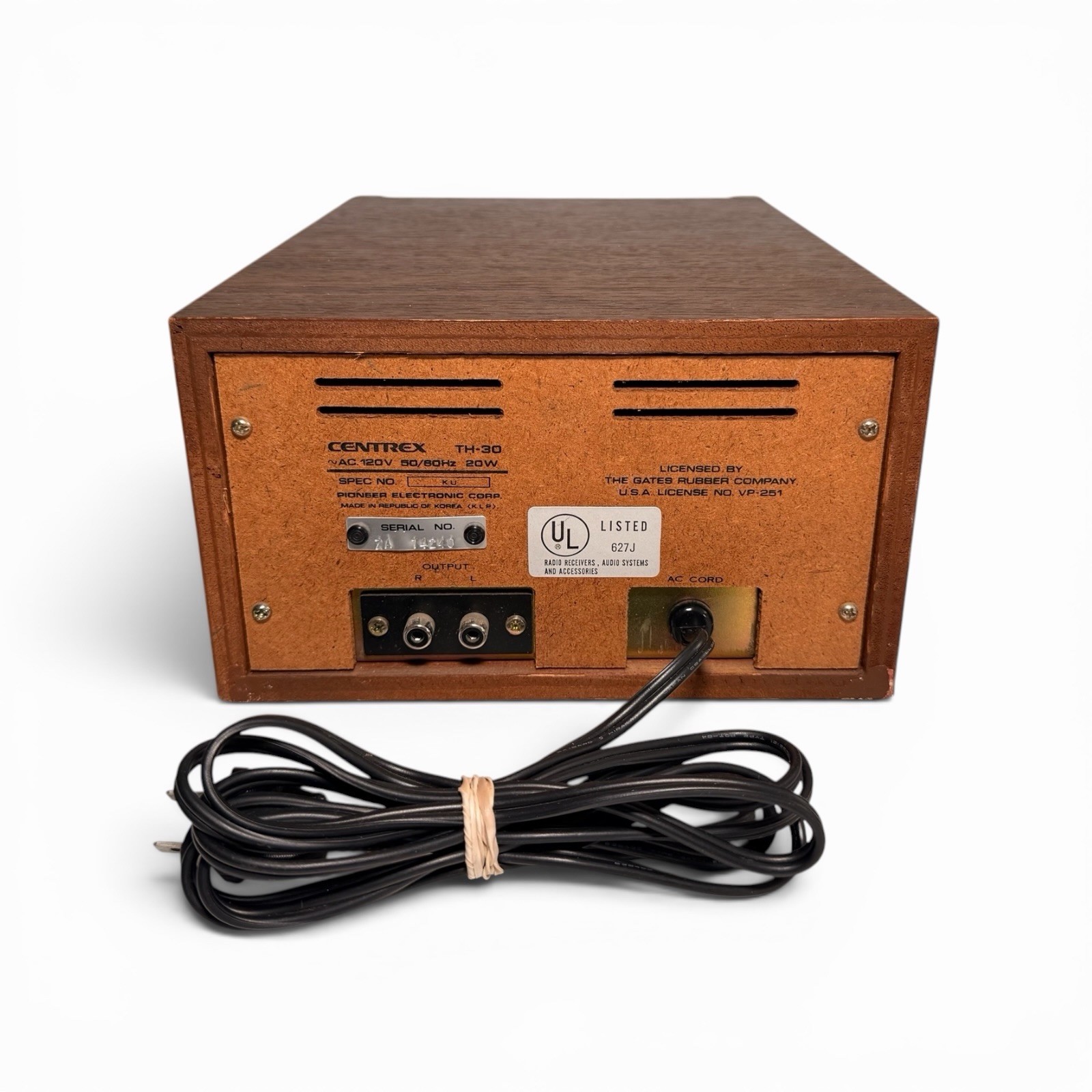 Centrex by Pioneer TH-30 8 Track Stereo Deck Silver Wood Case Home Audio Player