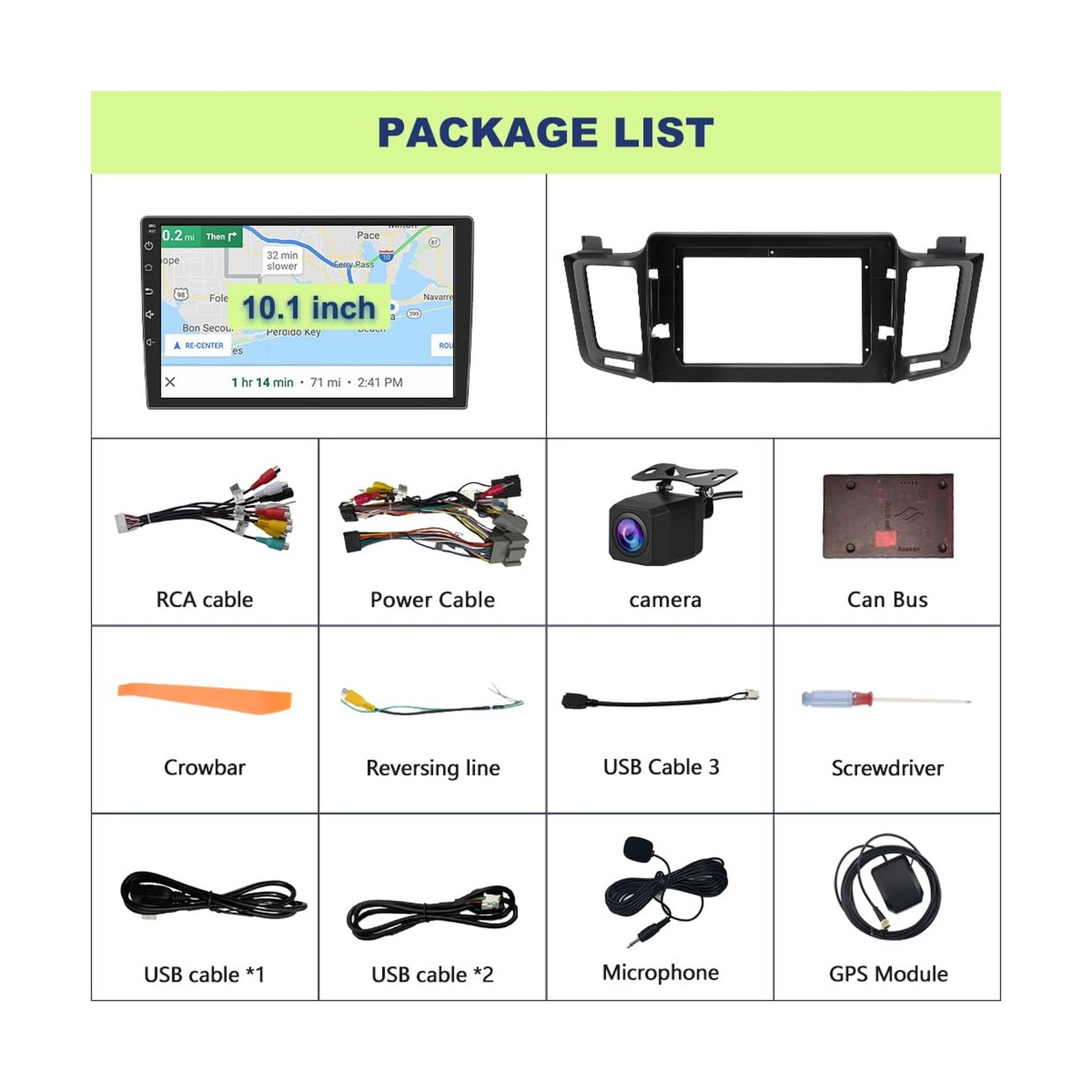 2G+64G Car Radio Stereo for Toyota RAV4 2013-2018 10.1Inch Android Head Unit …