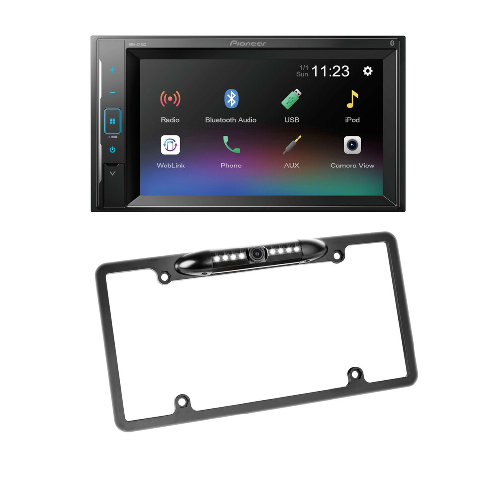 Pioneer DMH-241EX 6.2″ Double-DIN Touchscreen Receiver + License Plate Camera