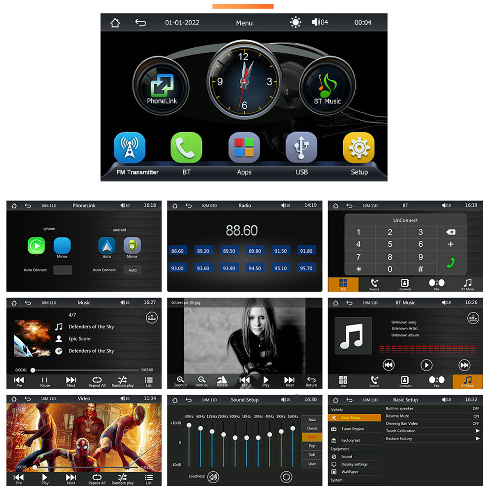 9 Inch Portable Car Stereo Radio Wireless Apple Carplay/Android Auto Head Unit