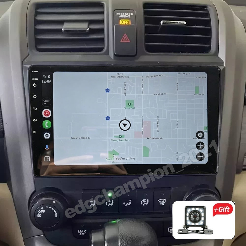 For Honda CRV 2007-2011 Wireless Carplay Car Stereo Radio Navi WiFi BT GPS+Cam