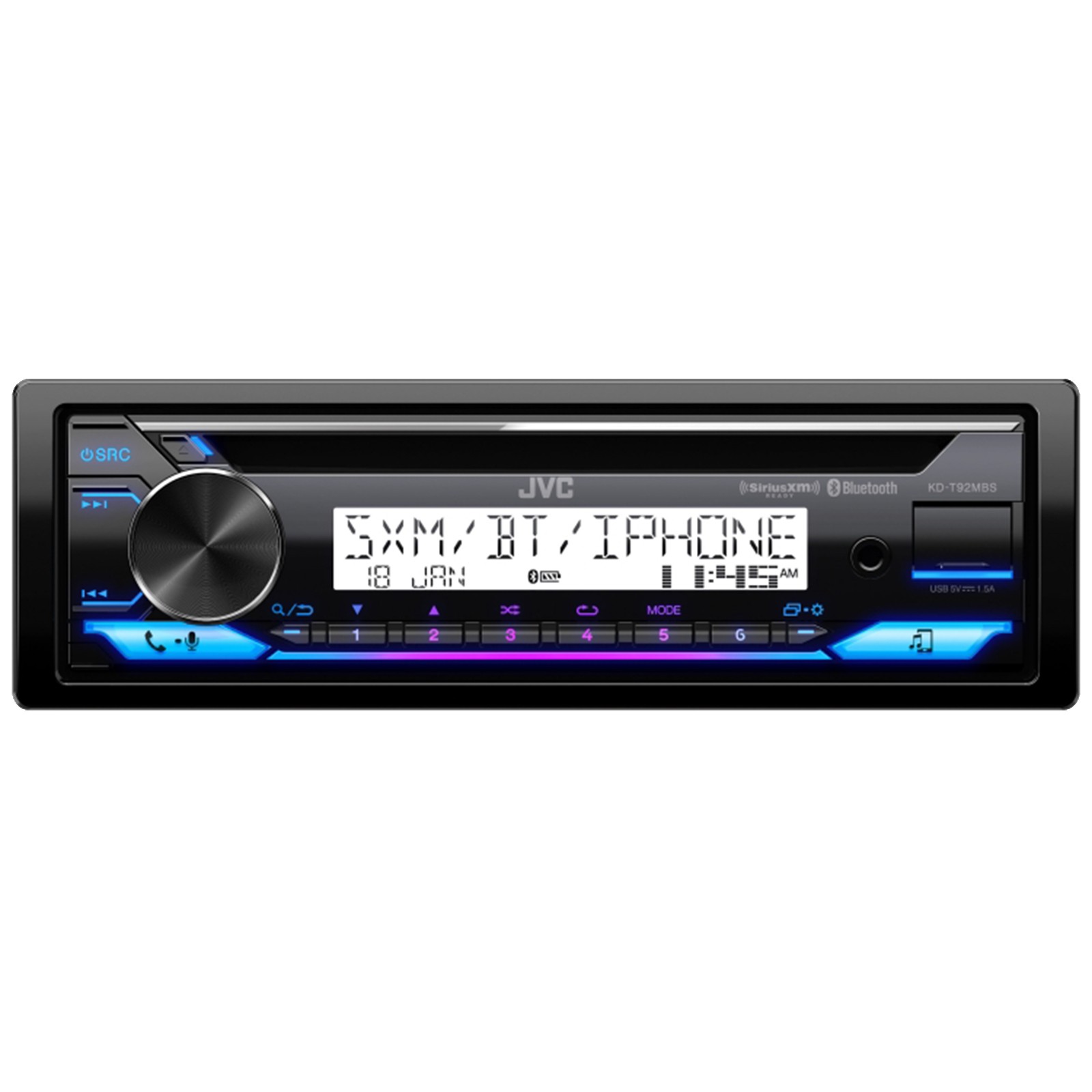JVC Marine Bluetooth CD Receiver, 4x 6.5″ LED Speakers, Grilles, 3x Wired Remote