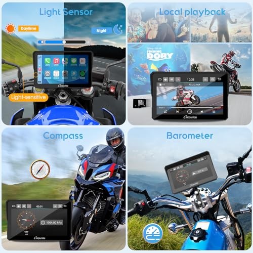 W702PRO for Motorcycle CarPlay& Android Auto& Dual Bluetooth – 7″ w702pro