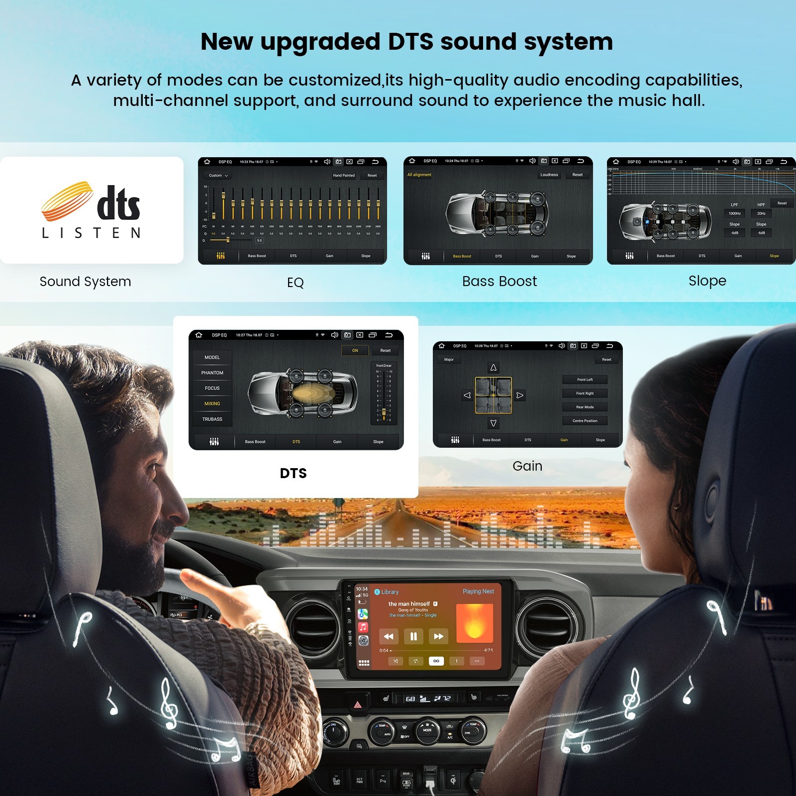 Roadanvi X12 Car Stereo CarPlay Touch Screen WiFi for Toyota Tacoma 2016-2022