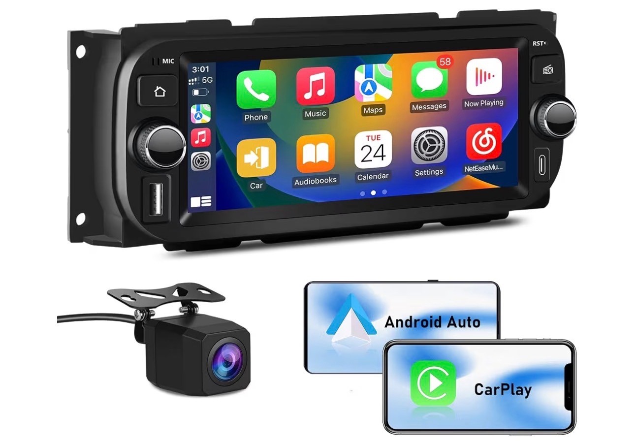Car Stereo for Jeep Wrangler 2003-2006 Dodge RAM2002-2005 GPS 2+64GB AndroidAuto