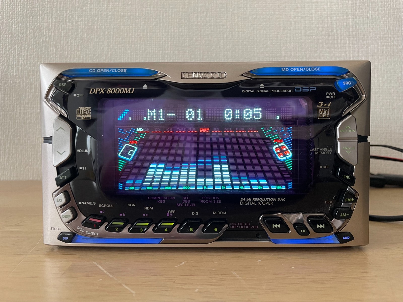 Kenwood DPX-8000MJ 2DIN Car Audio CD MD Receiver DSP Bluetooth Tested Working