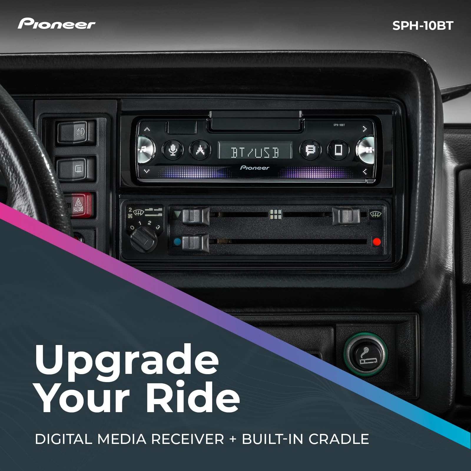 Pioneer SPH-10BT 1-Din Smart Sync Receiver,50W x 4 Output,13-Band EQ,AM/FM Radio