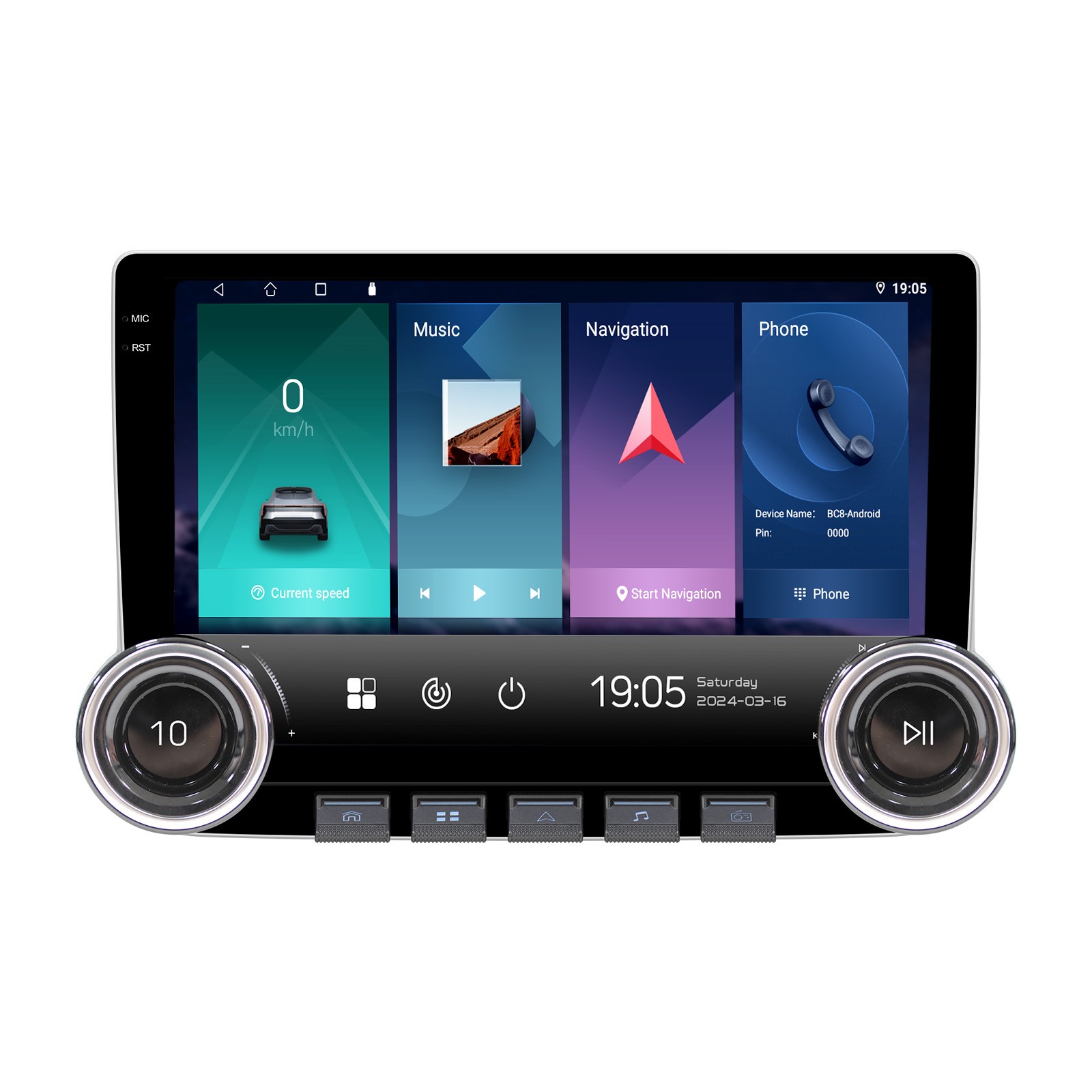 Double Din 10.1″ 4G+64G Car Stereo Wireless CarPlay Android Auto Radio 5G GPS BT