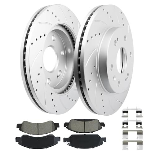 Front Brakes and Rotors 12.99” Geomet Drilled Slotted 580279×2+D1367-8472