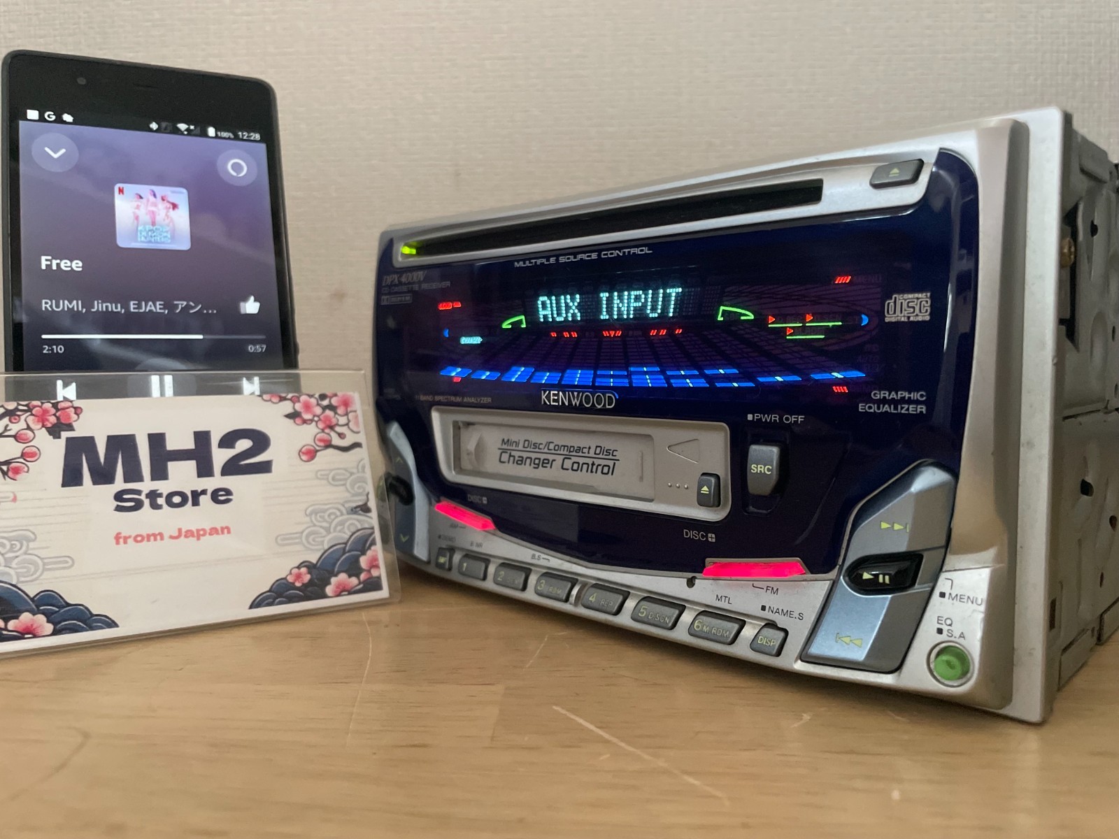 Kenwood DPX-4000V 2DIN Car Audio CD Cassette Bluetooth Player Tested Working