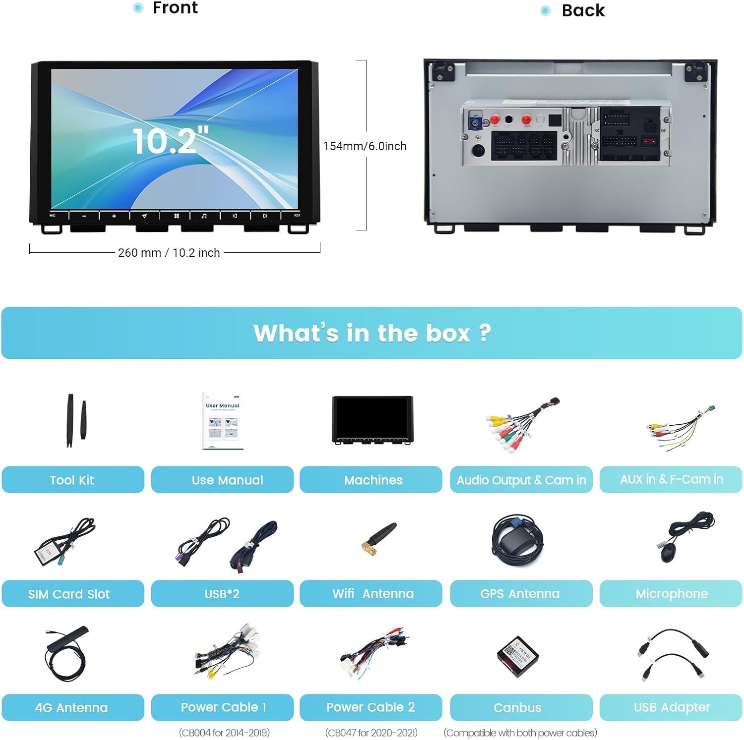 Roadanvi X12 10.2″ Car Stereo for Toyota Tundra 2014-2021 Wireless Carplay 4G