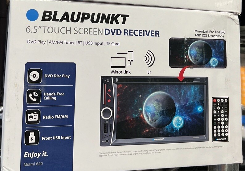 BLAUPUNKT Miami 620 CAR AUDIO DOUBLE DIN 6.2″ TOUCHSCREEN DVD MP3 BLUETOOTH