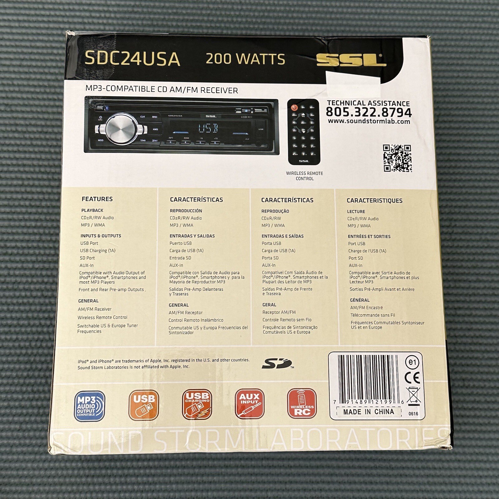 SSL Car Stereo SDC24USA 200 Watts MP3 Compatible CD AM FM Receiver OPEN BOX RARE