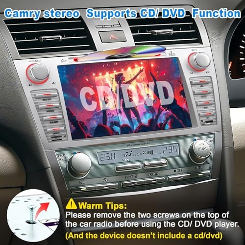 Car Radio for Camry 2006-2011 with CD/DVD Player- CarPlay & For Camry 2006-2011