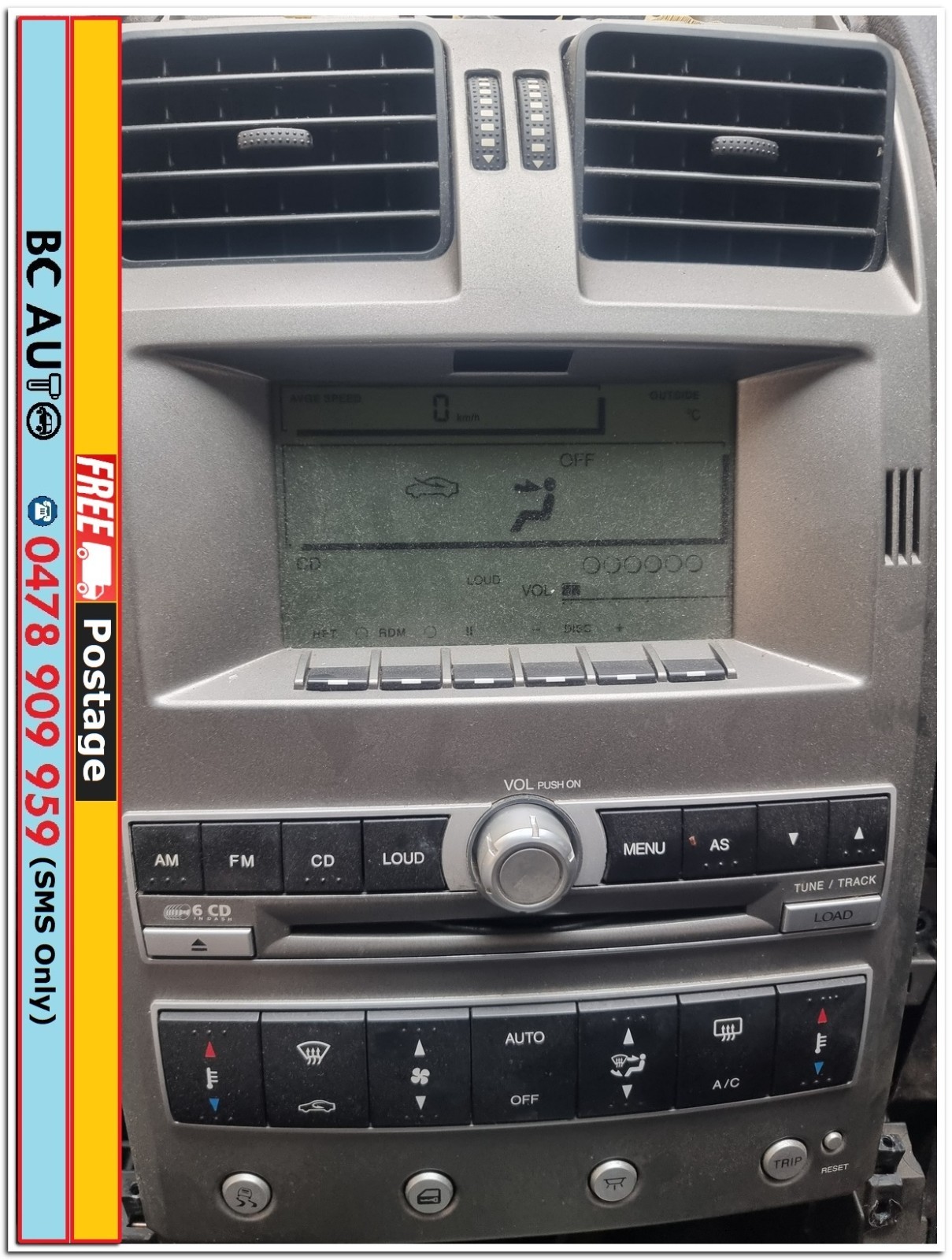 Ford BF Fairmont Prestige 6 Stacker ICC Radio CD Player Monochrome Screen Dual Z