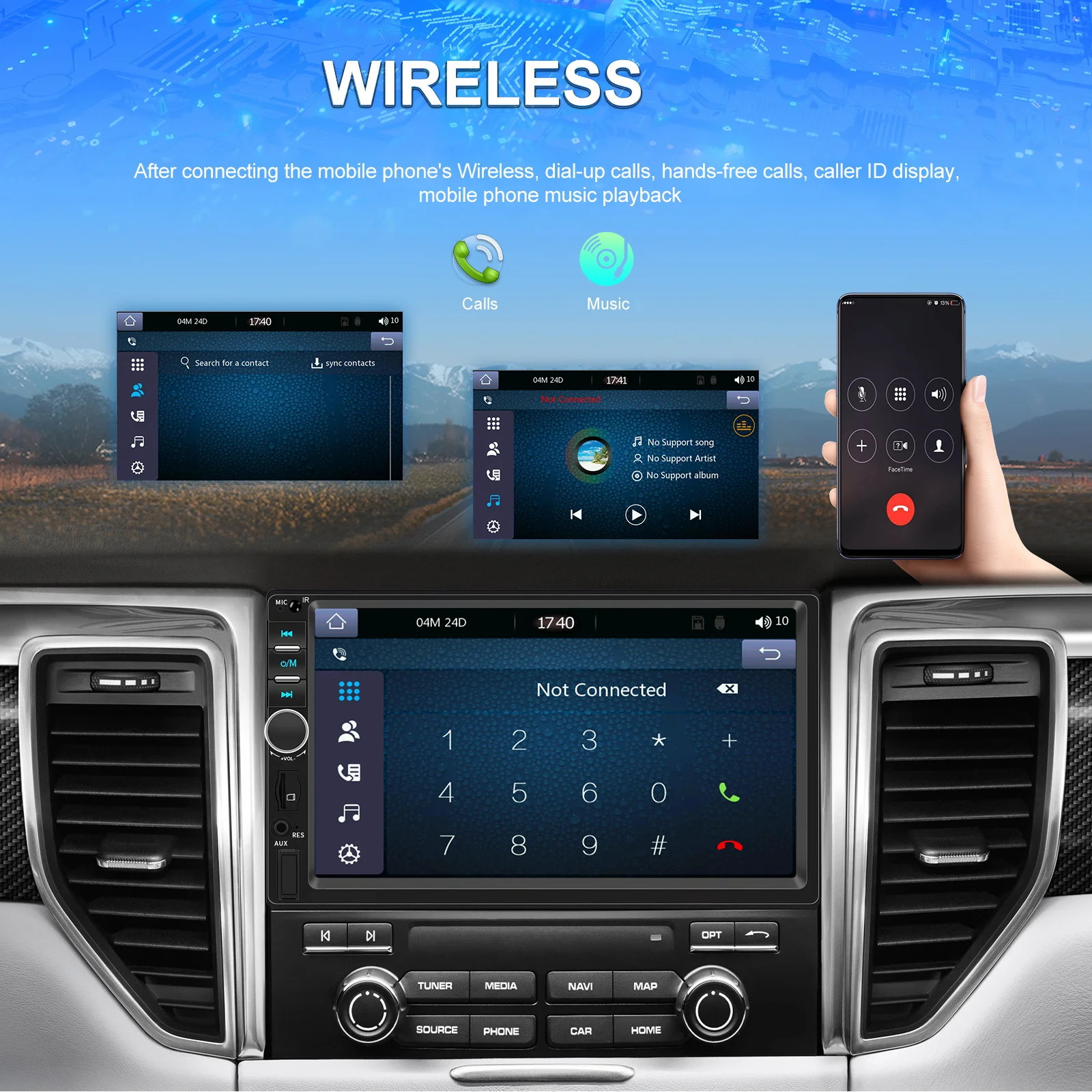 7" HD Car Stereo Radio 2Din MP5 Multimedia Player for Android Auto Camera