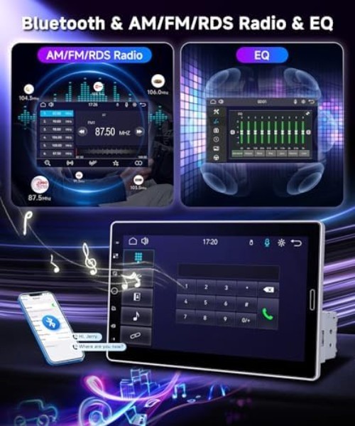 Versatile 10.1 Inch Car Stereo – Wireless CarPlay, EQ, and Video Playback