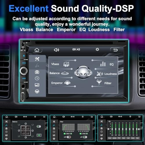 Double Din Car Radio Stereo with 7-Inch Touch Screen, Support CD/DVD