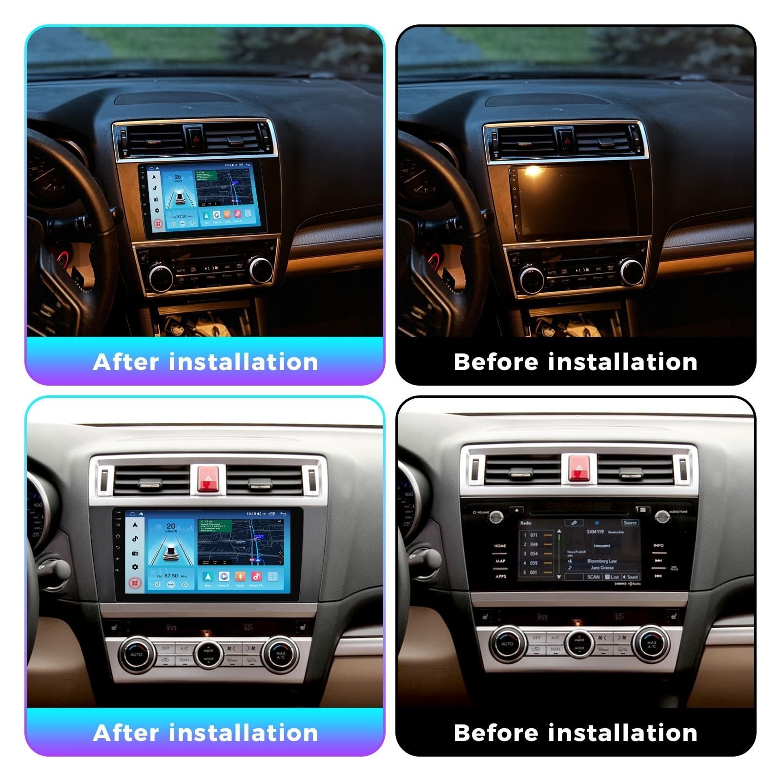 Car Radio Stereo Carplay For 2015-2018 Subaru Legacy Outback 4+64G 9in Car FM