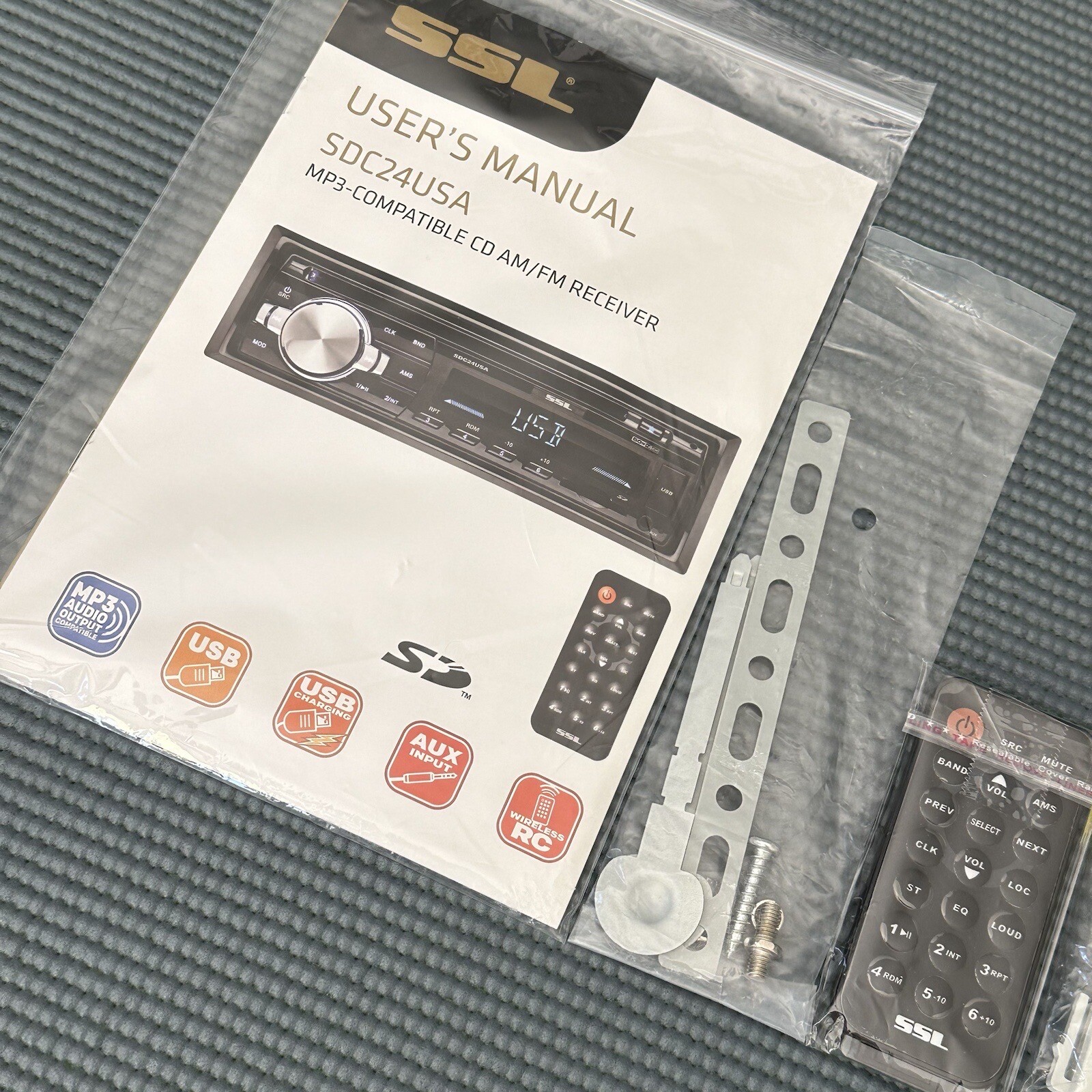 SSL Car Stereo SDC24USA 200 Watts MP3 Compatible CD AM FM Receiver OPEN BOX RARE