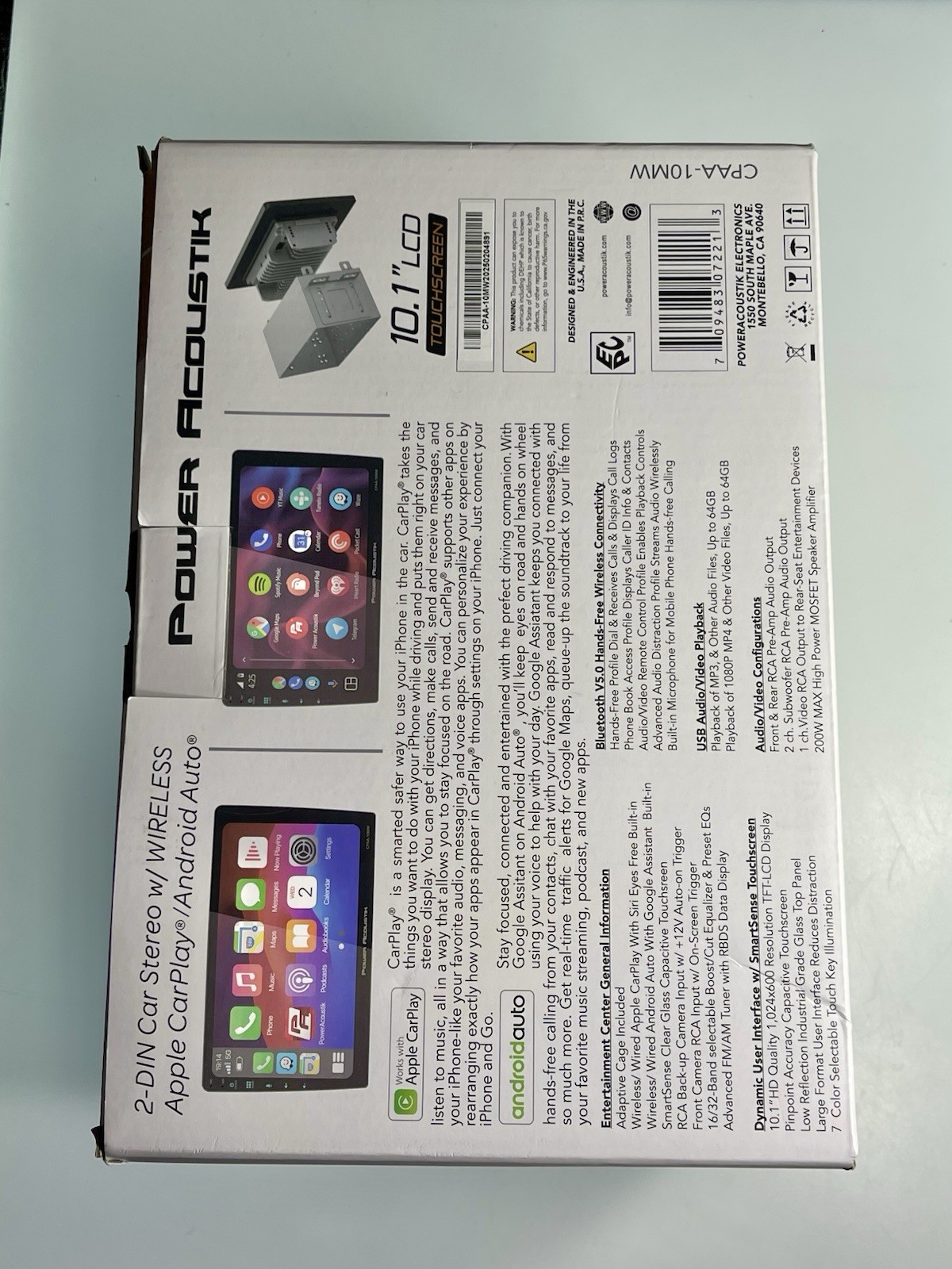 Multimedia Receiver Touchscreen Acoustik CPAA-10MW 10.1″