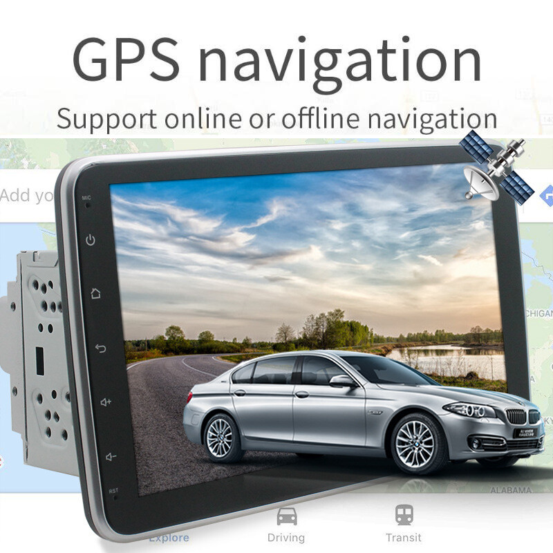 Rotatable 10.1” Touch Android 15 Car Stereo Radio Double 2DIN GPS Wifi Carplay