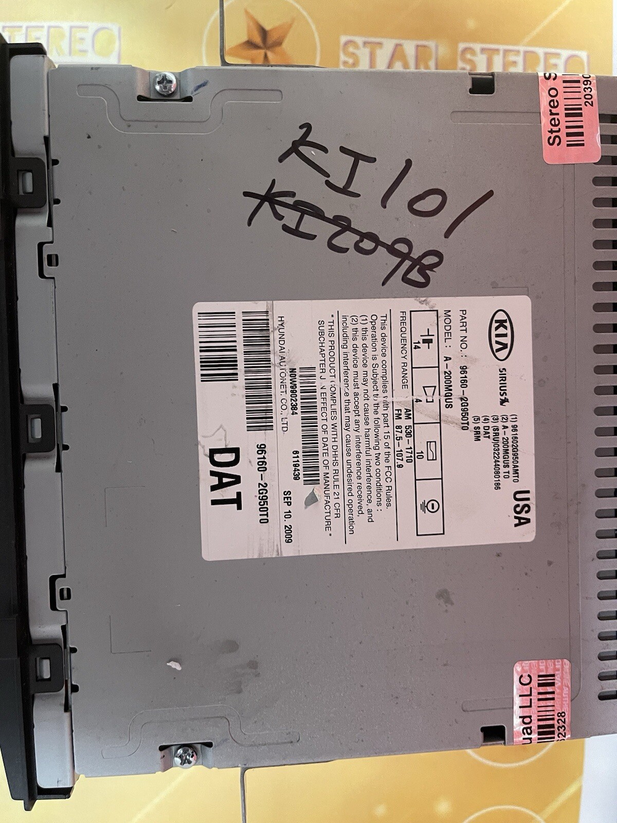 09 10 Kia Optima AM FM XM CD radio receiver OEM 96160-2G950T0 KI101U