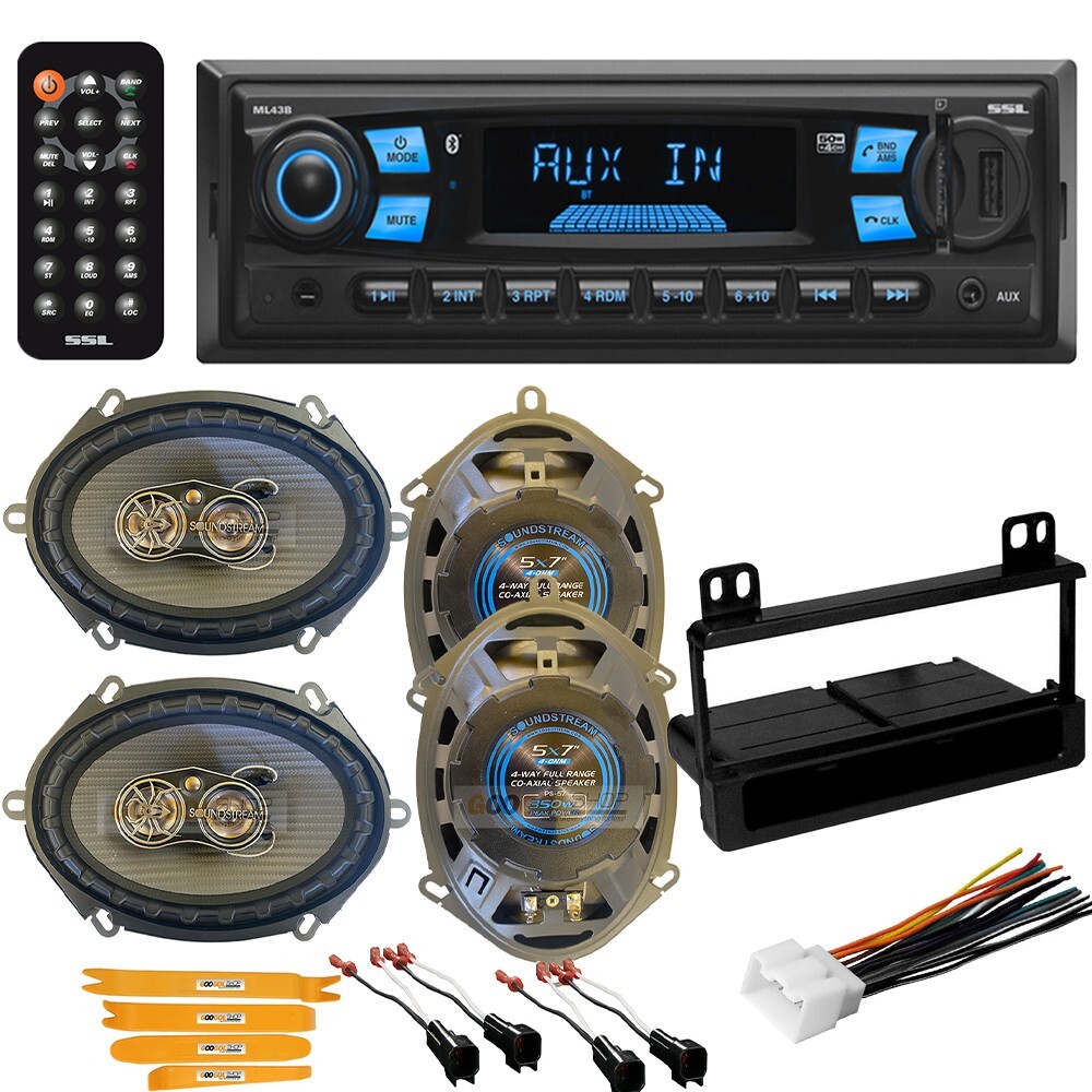 Single DIN Car Stereo Receiver | 6×8″ Door Speakers Kit for 1999-03 Ford F 150
