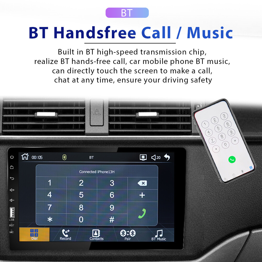 9″ Single 1Din Car Radio Apple/Android Carplay Bluetooth Stereo Touch Screen MP5