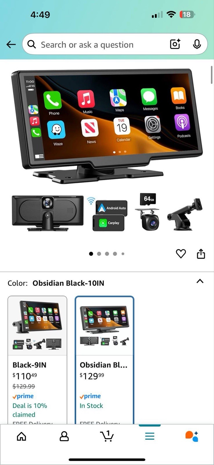 Laviay Wireless Carplay Touchscreen with 4K Dash Cam, Portable Apple Carplay