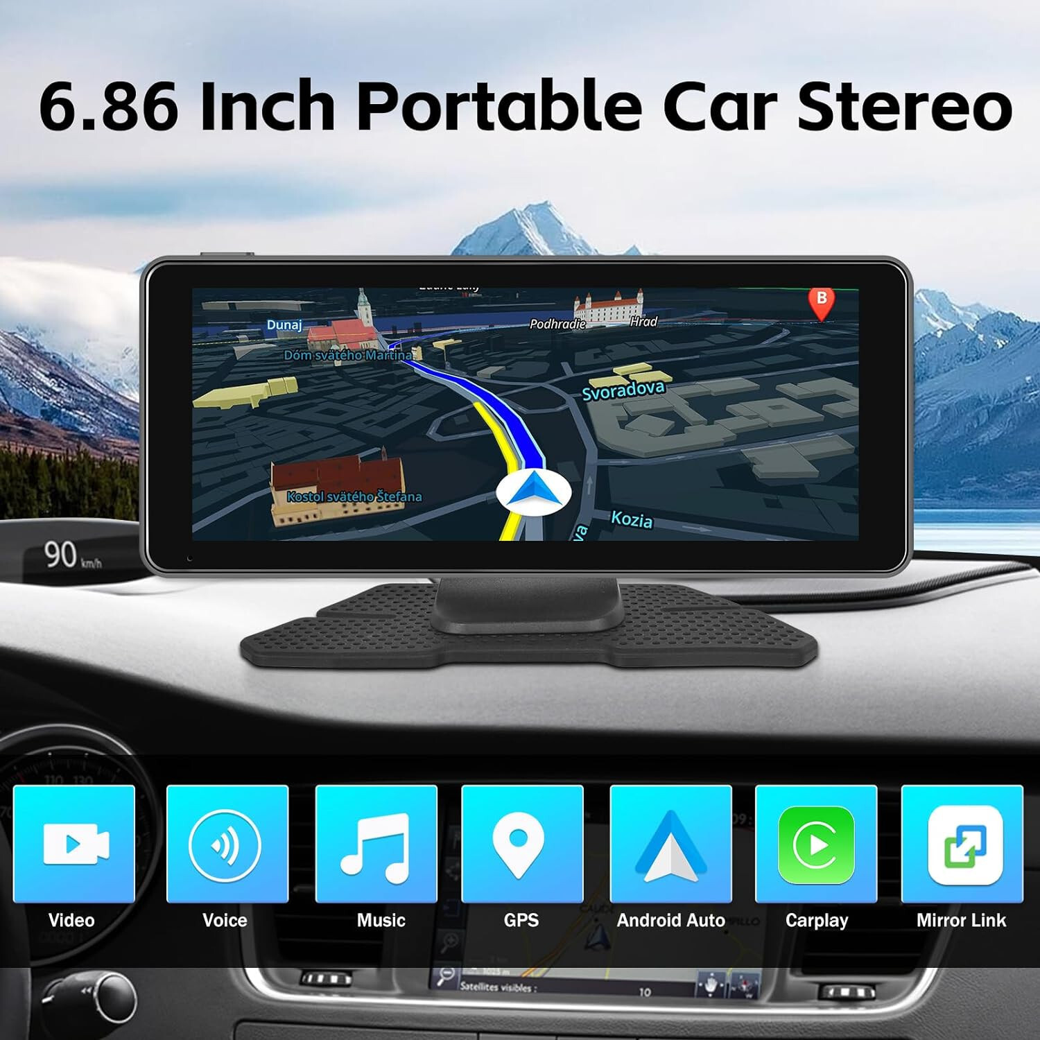 Car Stereo Wireless Apple CarPlay Android Auto Bluetooth 6.86 Inch HD 1708