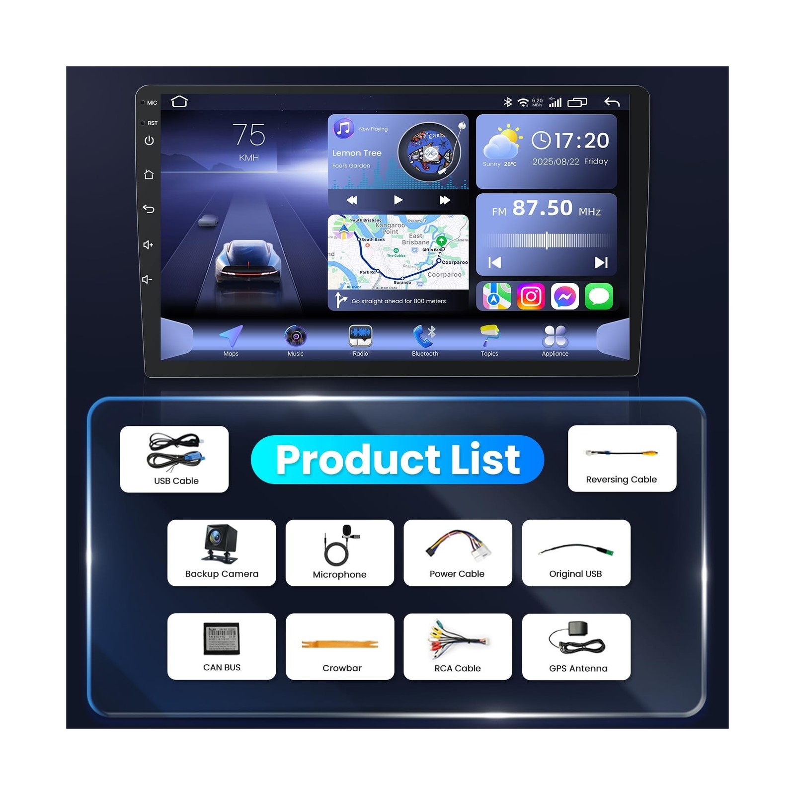 [4+64G] Car Radio Stereo for Chrysler 200 200C 2011-2014: Upgrade 1280 * 800 …