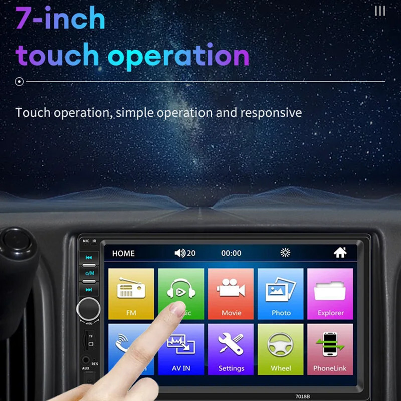 2 din Car Radio 7″ HD Autoradio Multimedia Player MP5 Bluetooth USB TF FM Camera