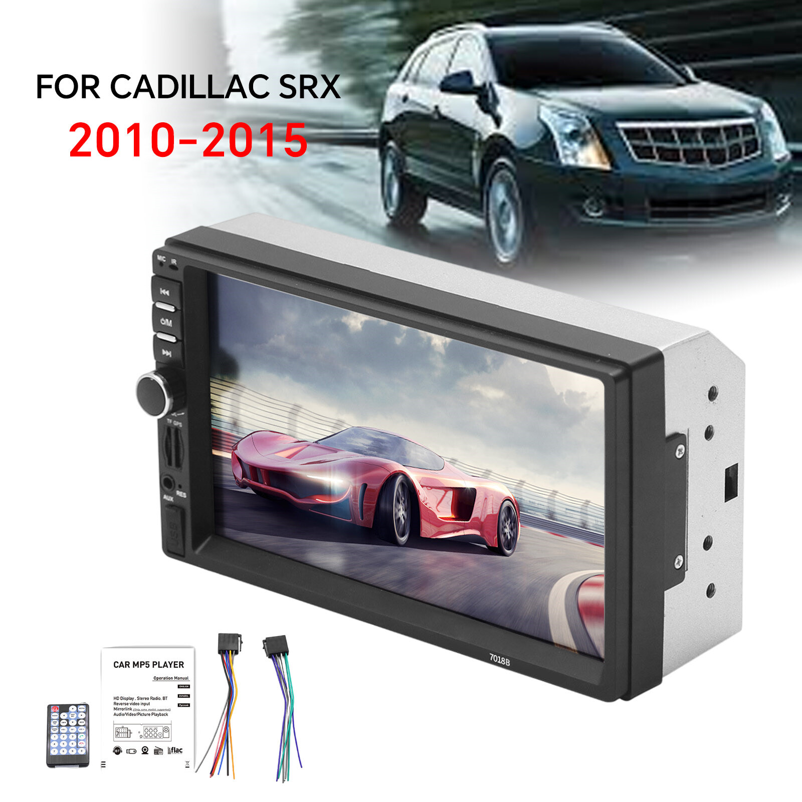 7018B Double Din 7″ Car Stereo Audio MP5 Player USB FM Multimedia Radio W/Camera