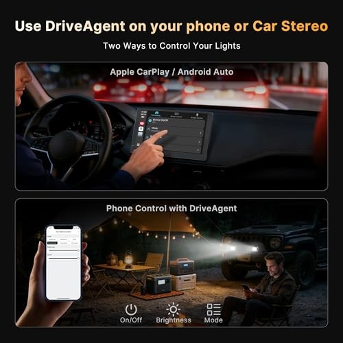 LED Pod Lights 18W Flood Beam, Smart App Controlled Off Road Driving 4 Inch