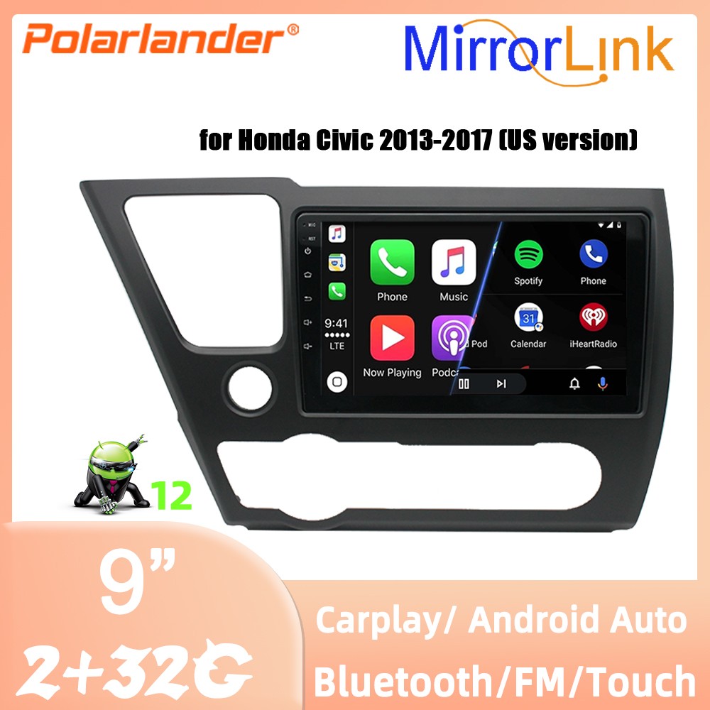 2+32G Car Radio Stereo for Honda Civic 2013-2017 9″ CarPlay Android Auto
