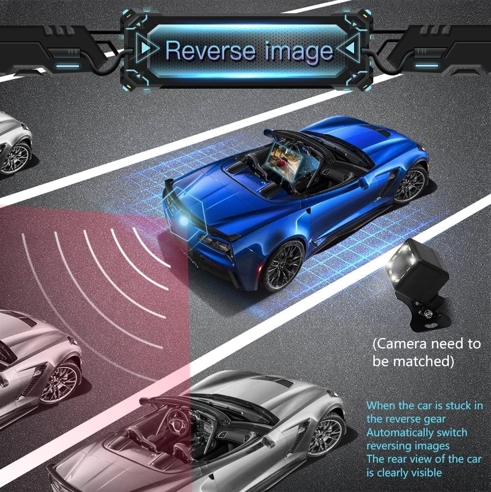 Leadfan 7inch Car Stereo Double Din Radio with backup camera