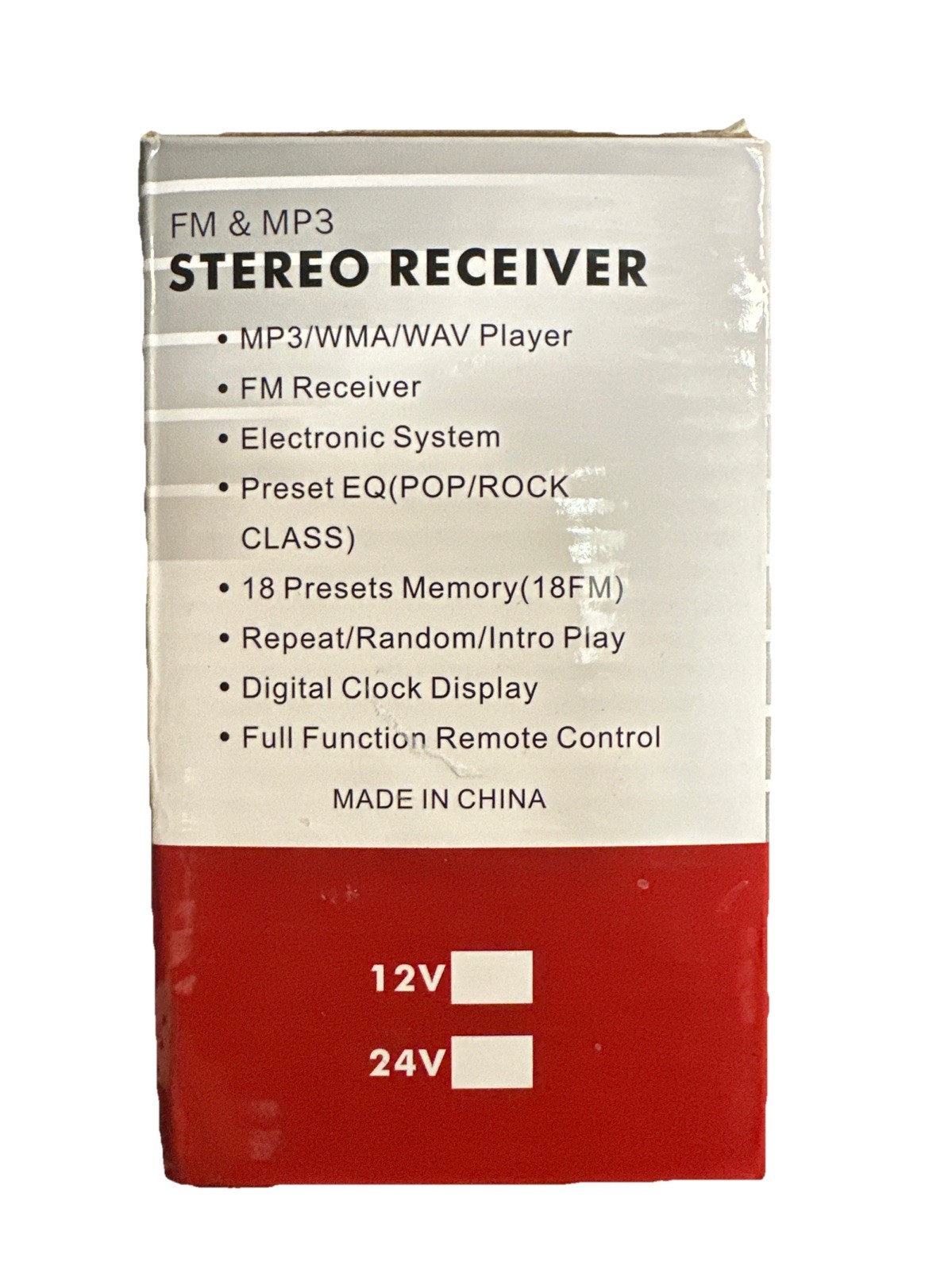 FM & MP3 WMA WAV Player 18 Presets EQ Clock And Remote Control