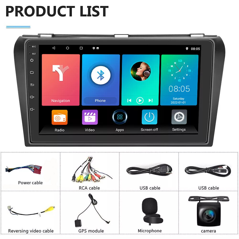 For Mazda 3 2004-2009 Android 12 Apple Carplay Car Stereo Radio GPS Navi 2+32GB