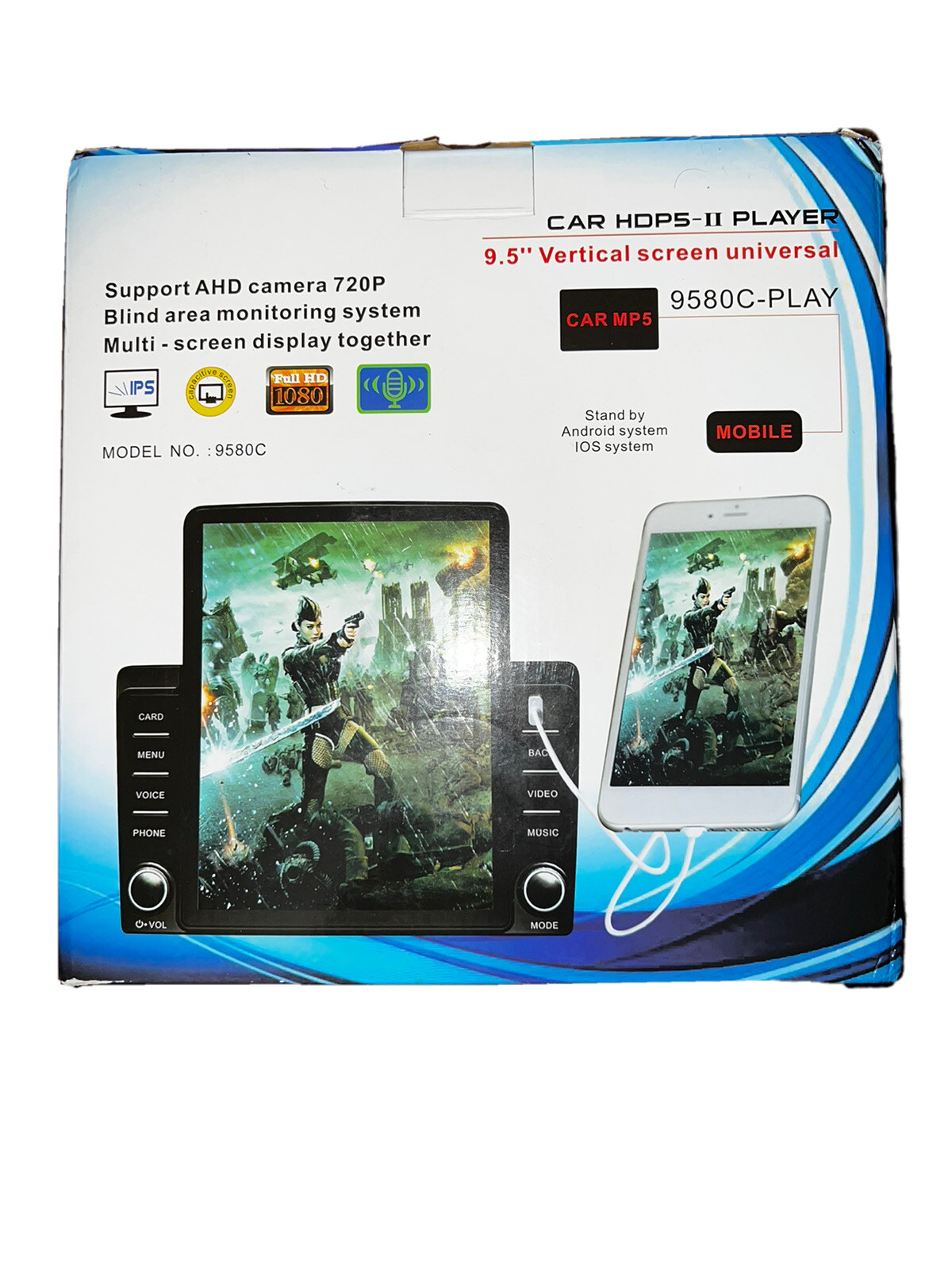 9.5” Car Radio Vertical Touch Screen, Universal