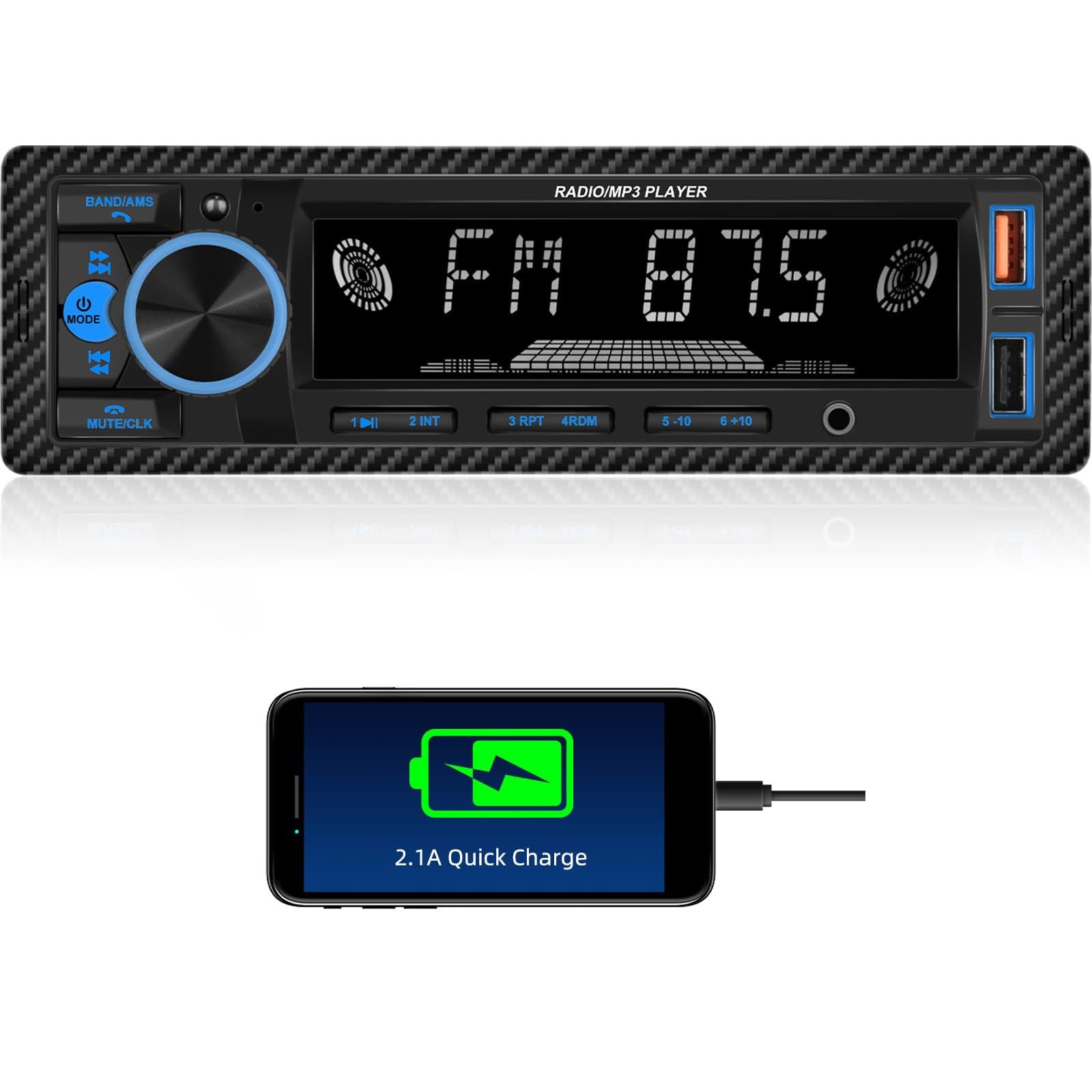 UNITOPSCI Single Din Bluetooth Multimedia Car Stereo Radio Bluetooth…
