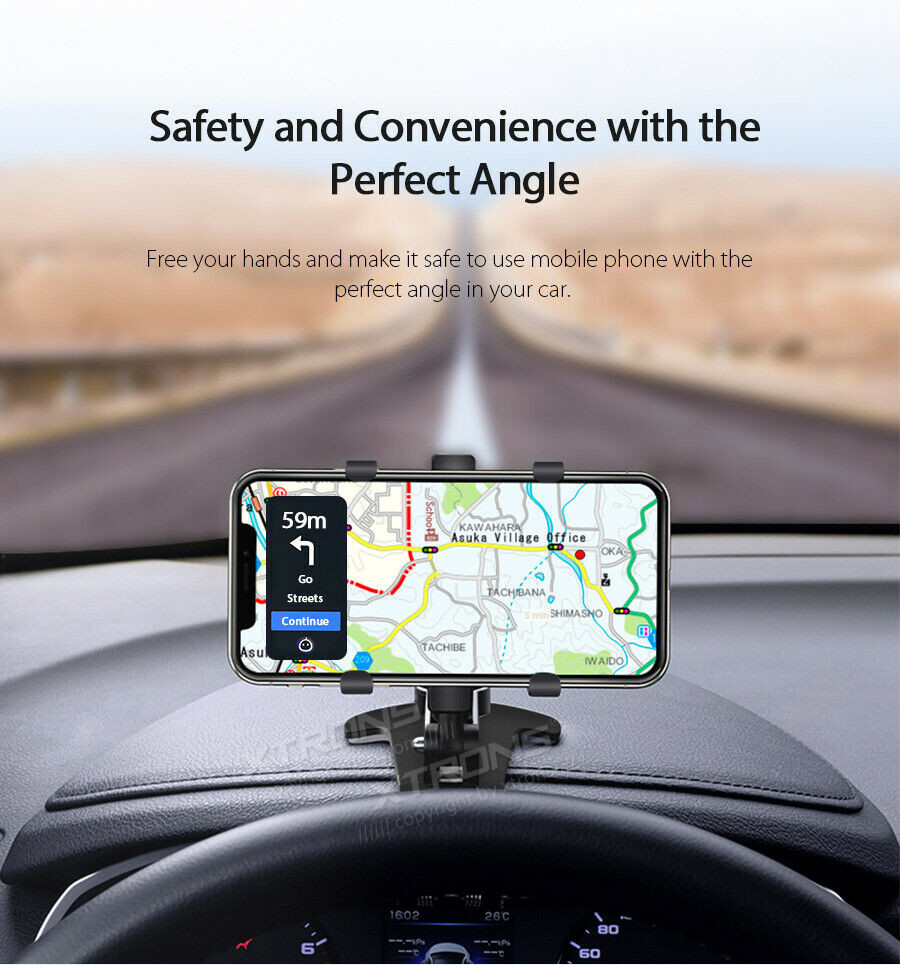 360° Car Mount Phone Holder Stand Dashboard/Windshield For Cell Phone Universal