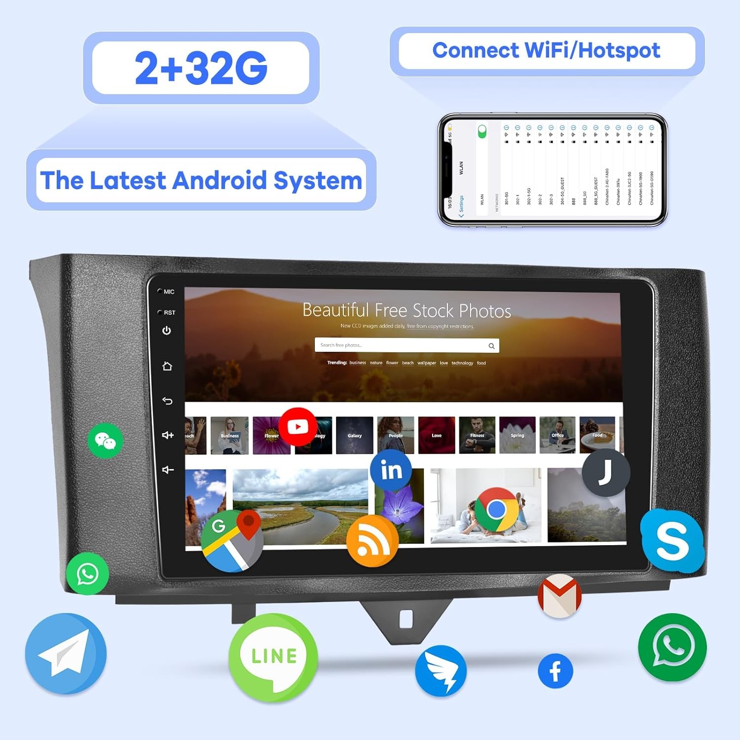[2G+32G] Car Radio for Mercedes Benz Smart Fortwo 2011-2015, 9 inch Android…