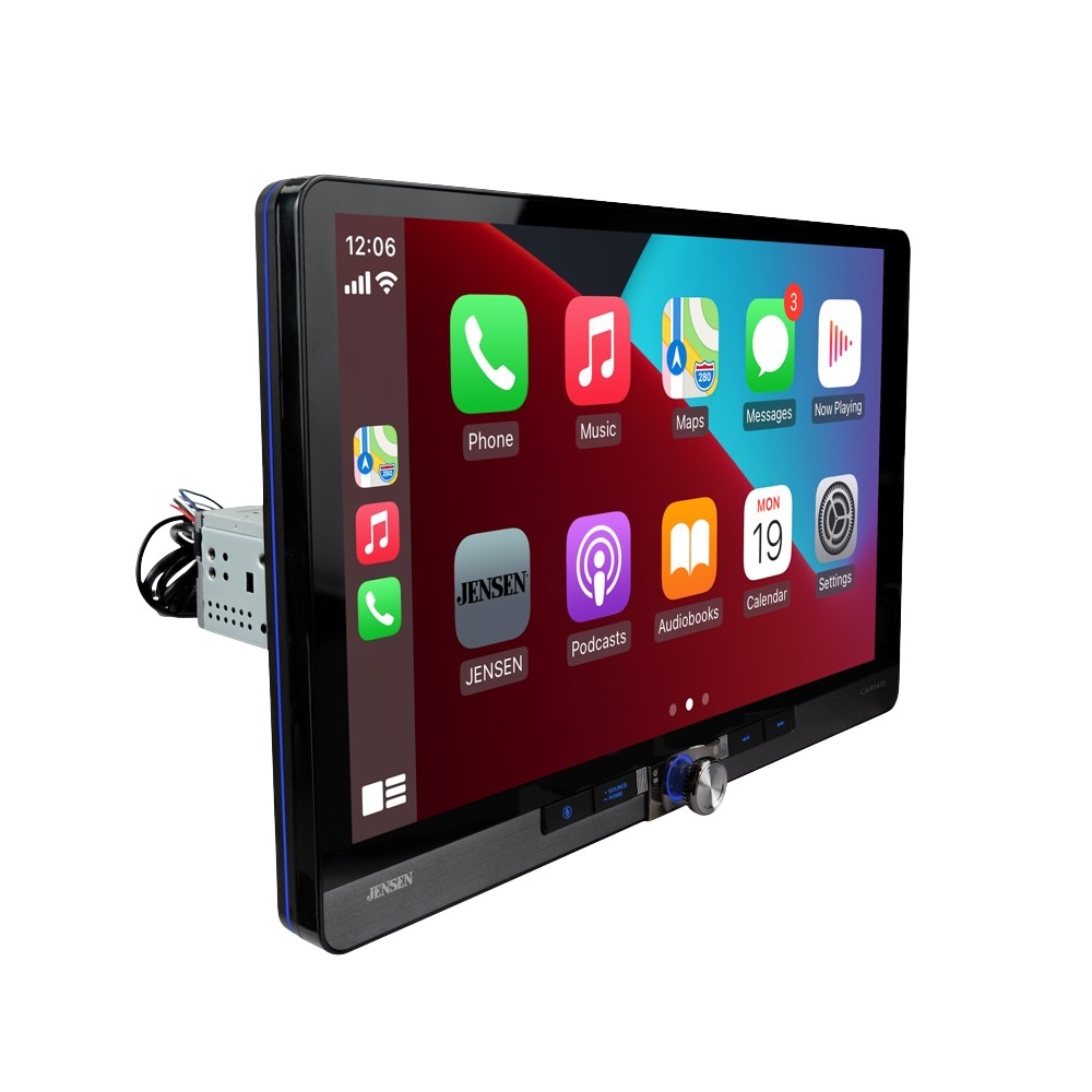 Jensen CAR1415 14″ 1-DIN/2-DIN Multimedia Receiver with CarPlay and Android Auto