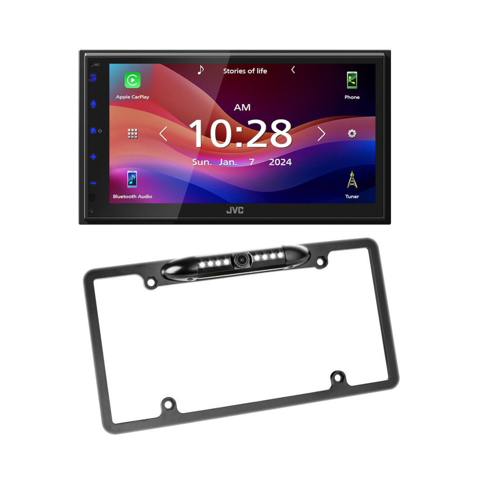 JVC KW-M590BT 6.8″ Double DIN Multimedia Receiver + License Plate Camera