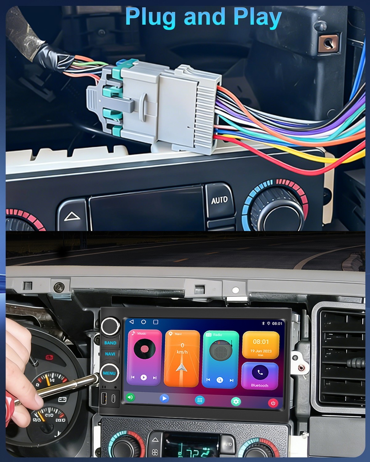 Wireless Apple Carplay Car Radio Stereo GPS For Ford F150 Mustang 2004-2008