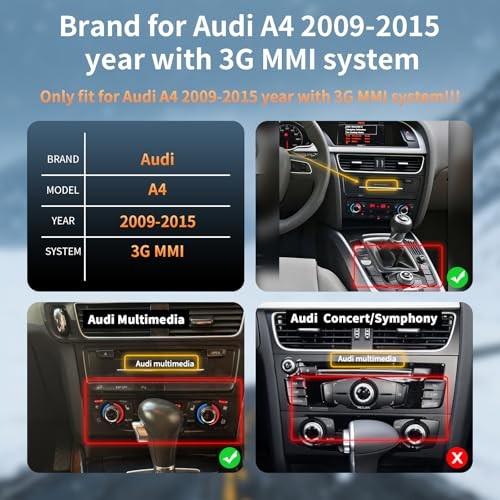 8.9 Inch Touchscreen for Audi A4 (2009-2015) with 3GMMI Wireless 3GMMI-8.9-A4
